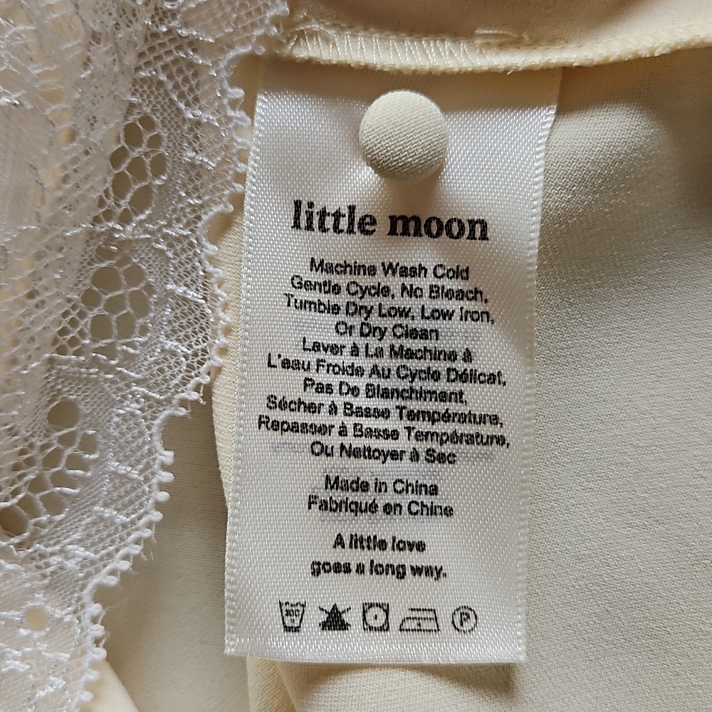 Aritzia Little Moon Butter Yellow Lace Trim Aurora Midi Dress Size XS - Picture 12 of 16